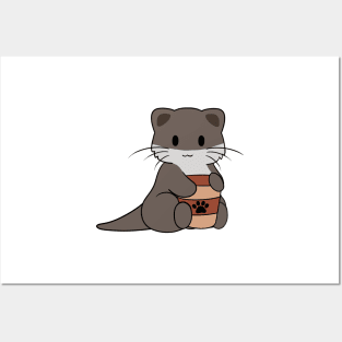 Coffee Otter 2 Posters and Art